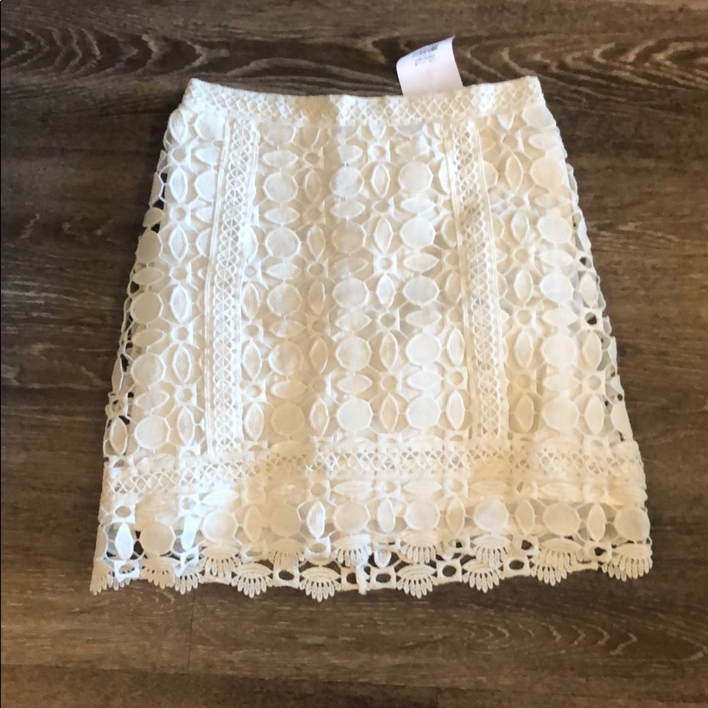 Topshop White lace skirt NWT